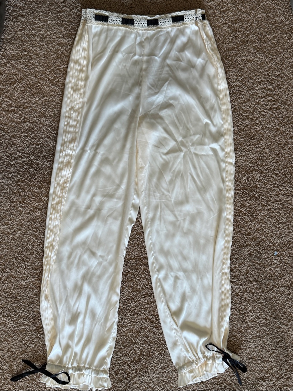 Zara Satin Finish Ribbon Tie Pants